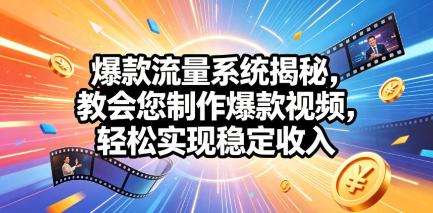 爆款流量系统揭秘，教会您制作爆款视频，轻松实现稳定收入【原创双语字幕】-闲赋网