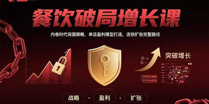 餐饮破局增长课：内卷时代突围策略，单店盈利模型打造，连锁扩张完整路径-闲赋网
