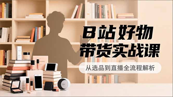 B站好物带货实战课，账号定位、选品拍摄、运营变现，全流程教学，实现UP主月入过万-闲赋网