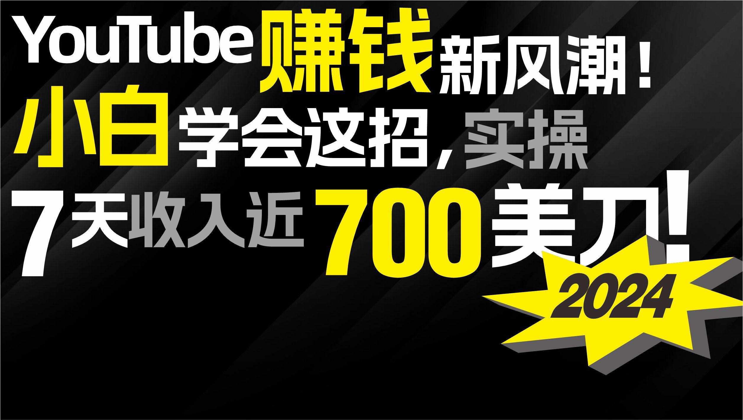 (9647期)2024 YouTube赚钱新风潮！小白学会这招，7天收入近7百美金！-闲赋网