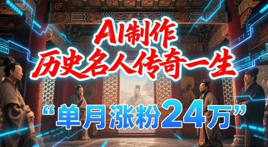 暴力起号！用AI制作历史名人传奇一生，单月涨粉24W，涨粉+变现赛道黑马来了-闲赋网