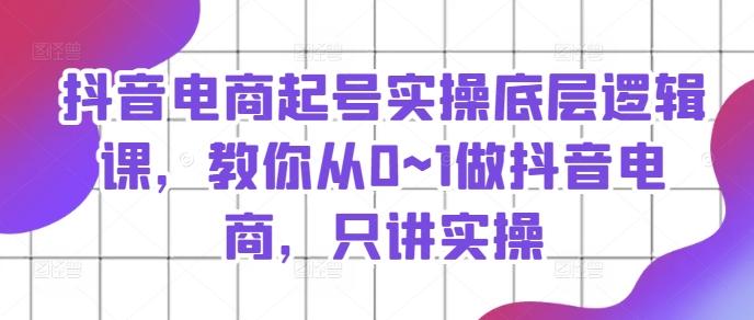 抖音电商起号实操底层逻辑课，教你从0~1做抖音电商，只讲实操-闲赋网