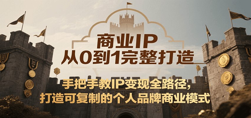 商业IP从0到1完整打造，手把手教IP变现全路径，打造可复制的个人品牌商业模式-闲赋网
