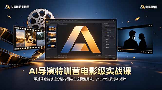 AI导演特训营电影级实战课，零基础也能掌握分镜构图与主流模型用法，产出专业质感AI短片-闲赋网