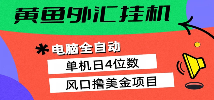 黄鱼外汇挂机：全自动赚美金、自动交易、风口项目-闲赋网