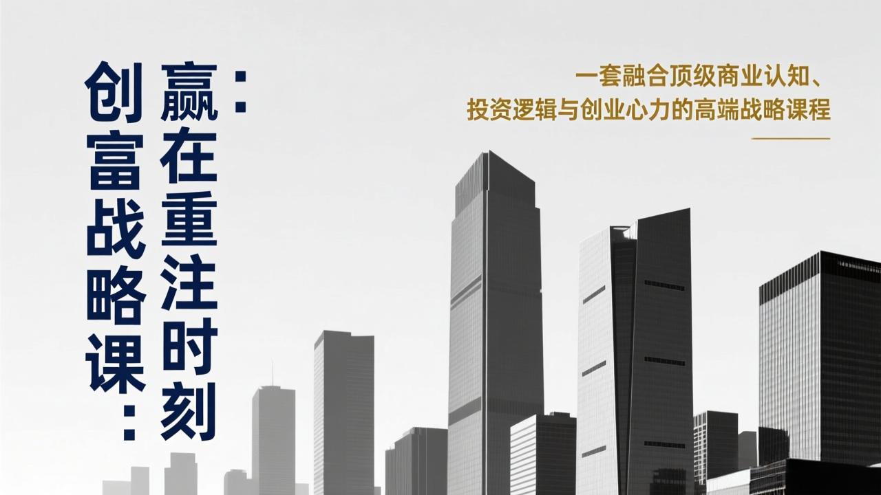 《创富战略课：赢在重注时刻》一套融合顶级商业认知、投资逻辑与创业心力的高端战略课程-闲赋网