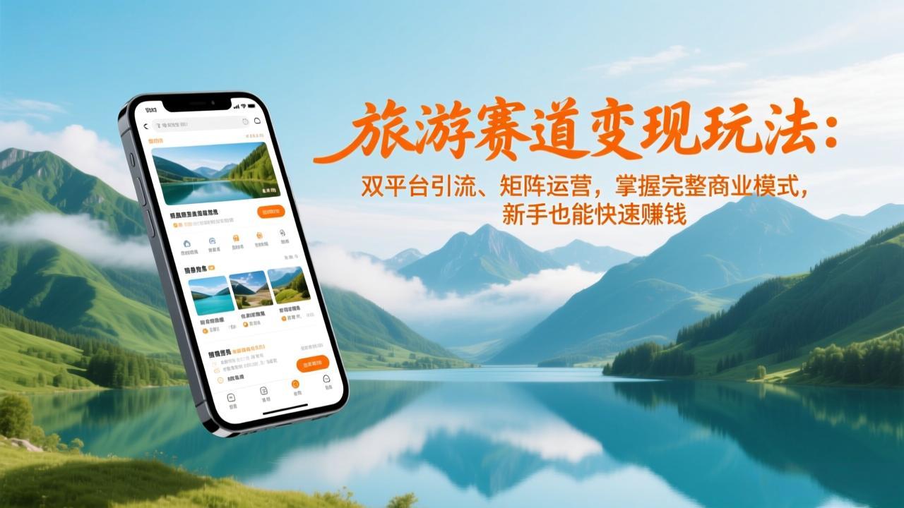 旅游赛道变现玩法：双平台引流、矩阵运营，掌握完整商业模式，新手也能快速赚钱-闲赋网