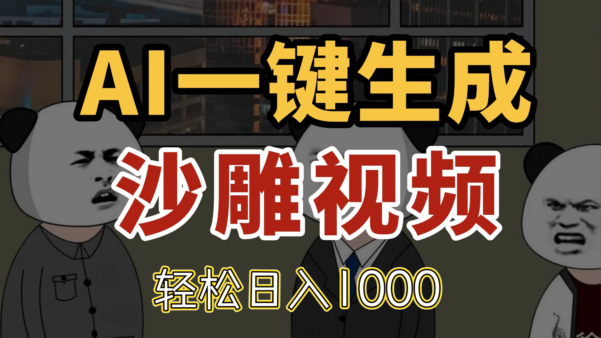 AI一键生成沙雕视频，一条视频千万播放，轻松日入1000-闲赋网