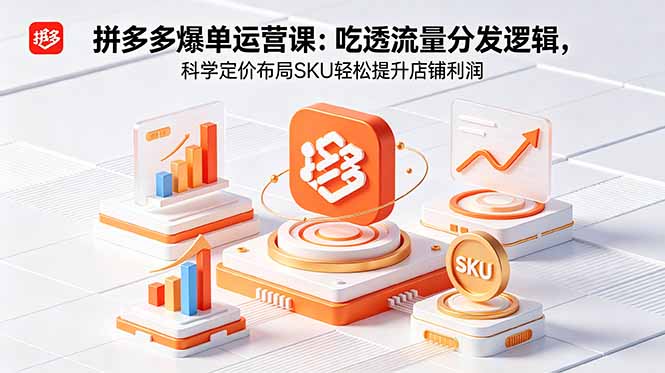 拼多多爆单运营实战课：吃透流量分发逻辑，科学定价布局SKU轻松提升店铺利润-闲赋网