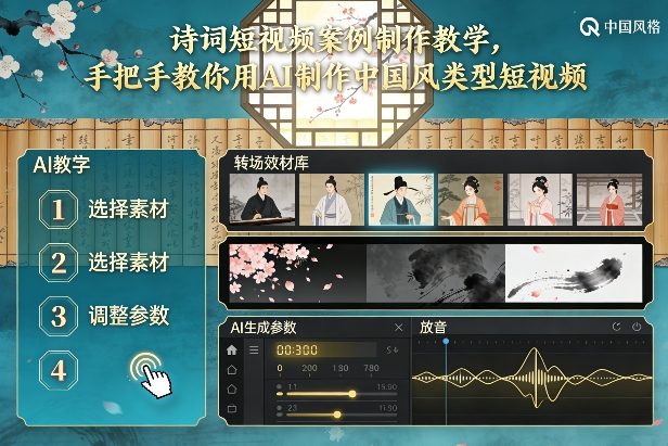 古诗词短视频案例制作教学，手把手教你用AI制作中国风类型短视频-闲赋网