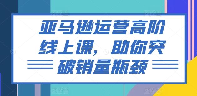 亚马逊运营高阶线上课，助你突破销量瓶颈-闲赋网