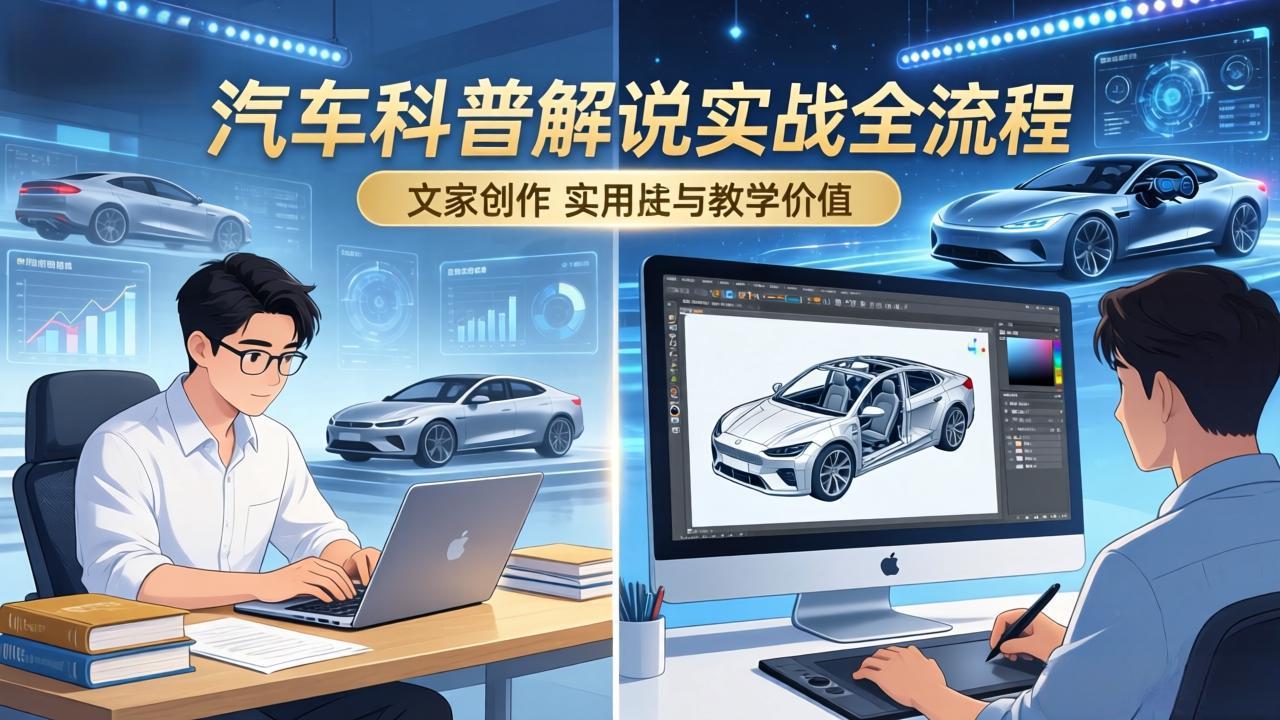 a4ce03c52c4df18b659a8a1c3afe4328.jpeg 抖音汽车科普解说实战:文案+动画+画面处理+去水印全流程,打造专业汽车科普视频