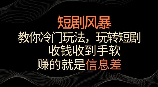 短剧风暴，教你冷门玩法，玩转短剧，收钱收到手软【揭秘】-闲赋网