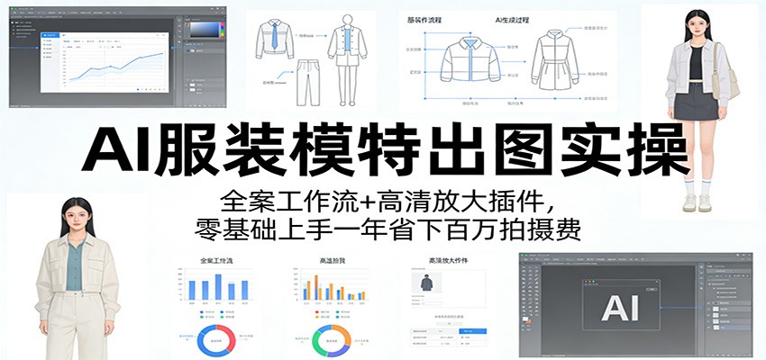 AI服装模特出图实操：全案工作流+ 高清放大插件，零基础上手一年省下百万拍摄费-闲赋网