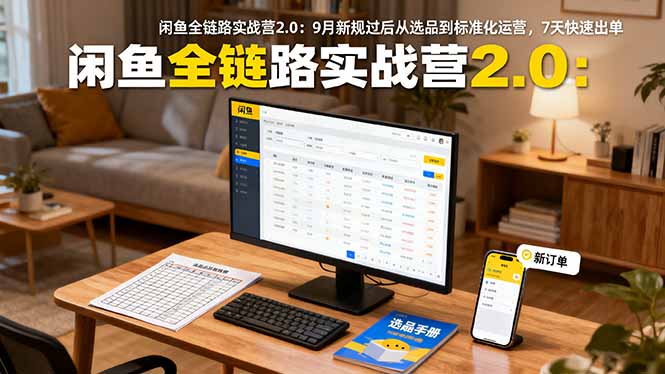 闲鱼全链路实战营2.0：9月新规过后从选品到标准化运营，7天快速出单-闲赋网