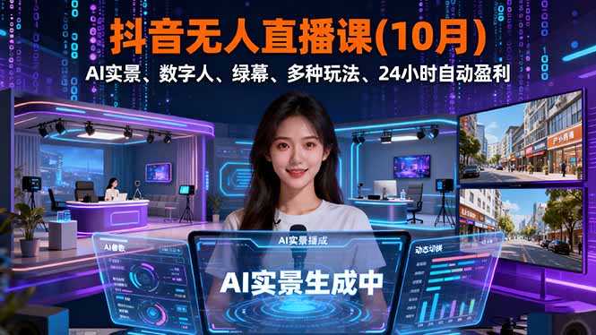 抖音无人直播课(10月-闲赋网