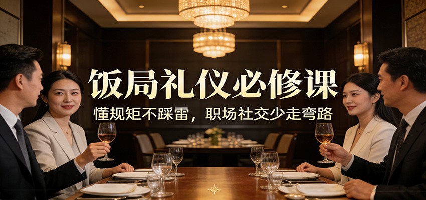 公众号收费文章：《饭局礼仪必修课：懂规矩不踩雷，职场社交少走弯路》-闲赋网