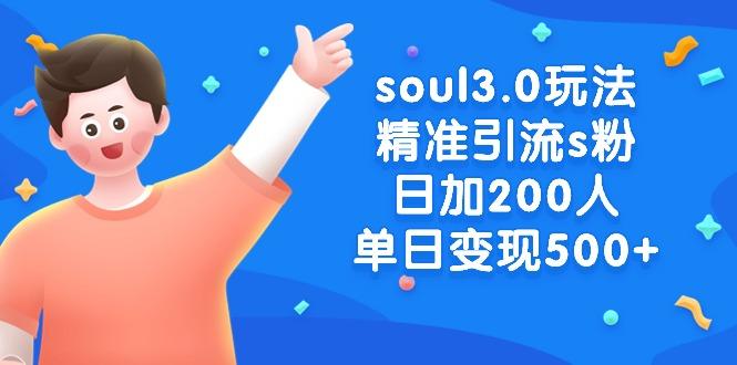 soul3.0玩法精准引流s粉，日加200人单日变现500+-闲赋网