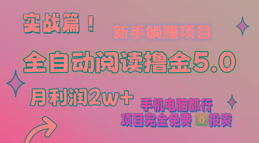 小说全自动阅读撸金5.0 操作简单 可批量操作 零门槛！小白无脑上手月入2w+-闲赋网
