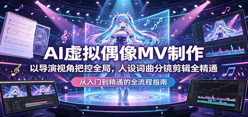 AI虚拟偶像MV制作：以导演视角把控全局，人设词曲分镜剪辑全精通-闲赋网