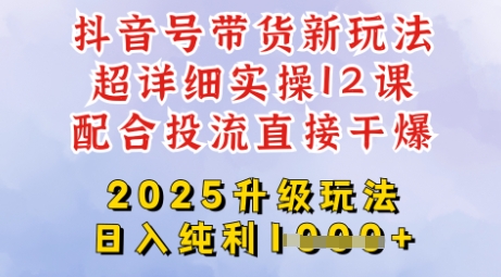 2025全新升级抖音带货玩法，一天纯利四位数，从剪辑到选品再到发布投流，超详细玩法揭秘-闲赋网