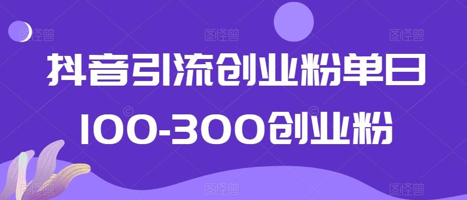 抖音引流创业粉单日100-300创业粉【揭秘】-闲赋网
