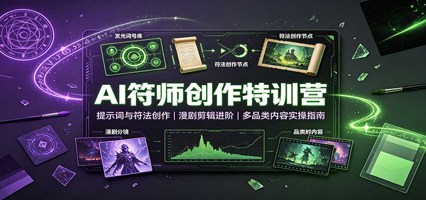 AI符师创作特训营：提示词与符法创作，漫剧剪辑进阶，多品类内容实操指南-闲赋网