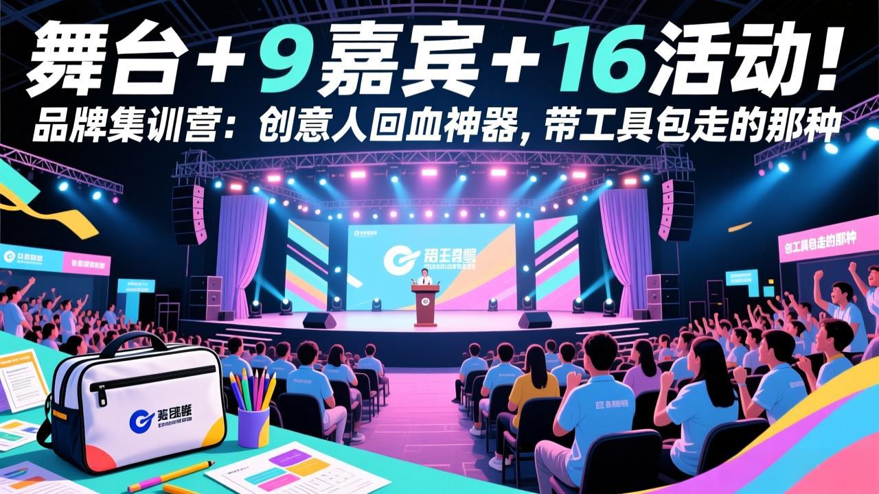 舞台 + 9 嘉宾 + 16 活动！品牌集训营：创意人回血神器，带工具包走的那种-闲赋网