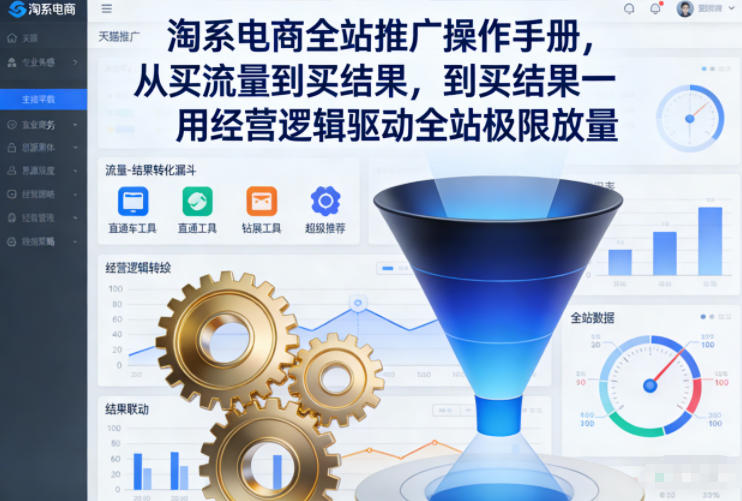 淘系电商全站推广操作手册，从买流量到买结果一用经营逻辑驱动全站极限放量-闲赋网