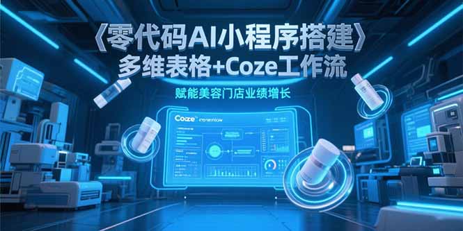 零代码AI小程序搭建，多维表格+Coze工作流，赋能美容门店业绩增长-闲赋网