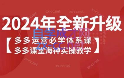 海神老师·拼多多运营必学体系课-闲赋网