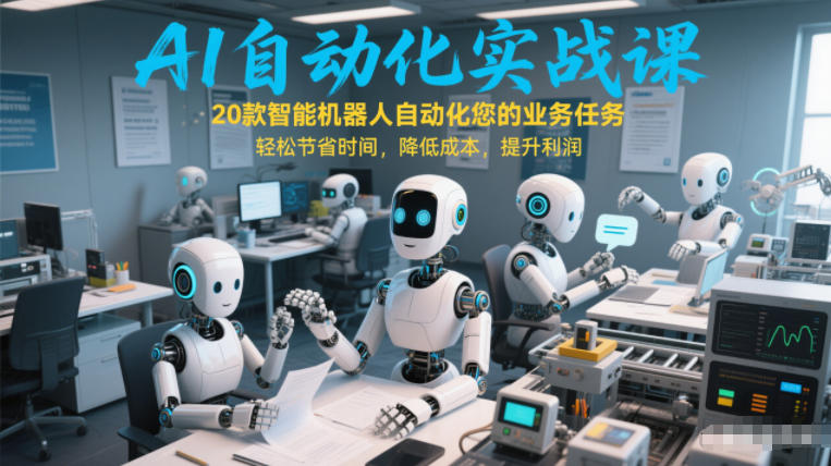 AI自动化实战课：20款智能机器人自动化您的业务任务，轻松节省时间，降低成本，提升利润-闲赋网