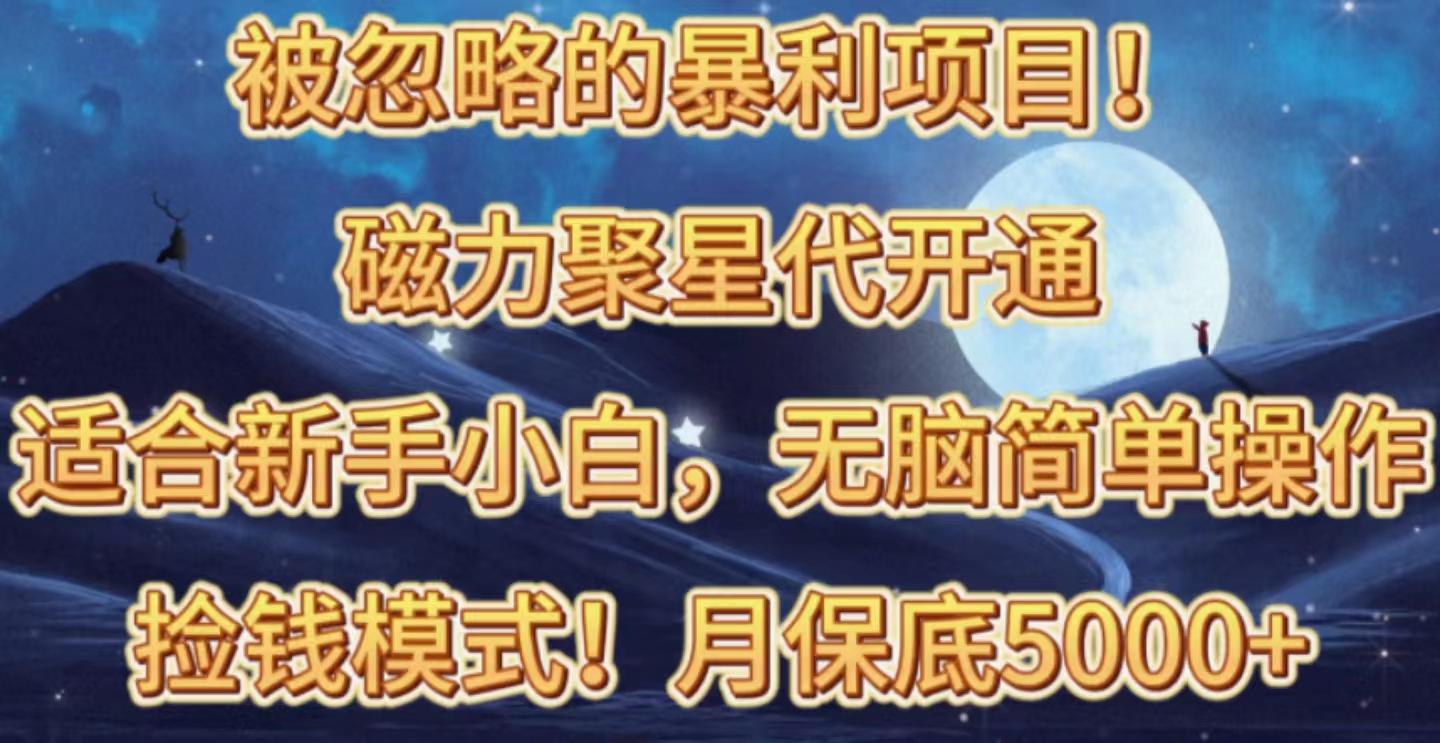 被忽略的暴利项目！磁力聚星代开通捡钱模式，轻松月入五六千-闲赋网