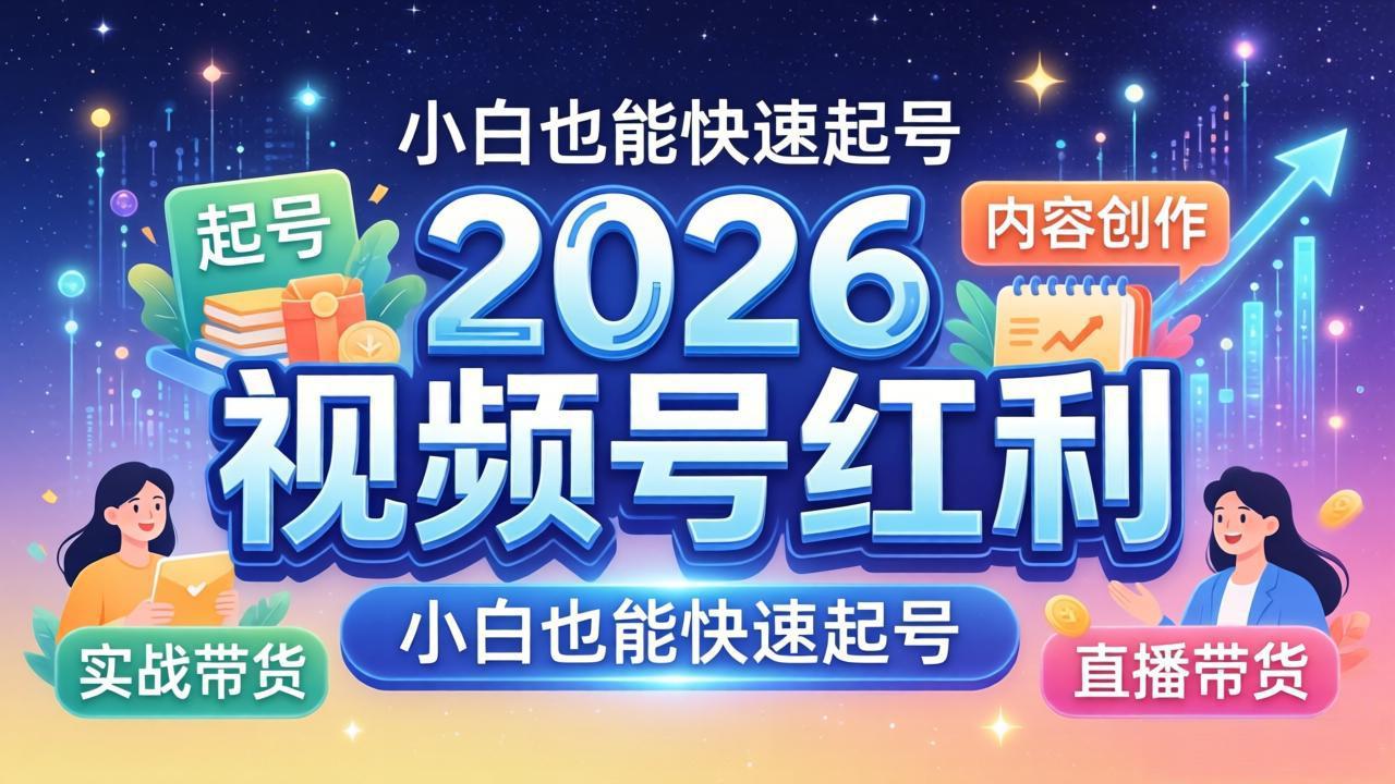 2026视频号红利实战营，大佬亲授起号、内容、直播、IP、投流、私域、矩阵全套落地打法-闲赋网