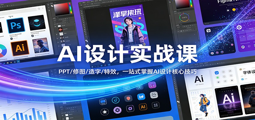 AI设计实战课：PPT/修图/造字/特效，一站式掌握AI设计核心技巧-闲赋网