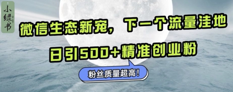 微信生态新宠小绿书：下一个流量洼地，日引500+精准创业粉，粉丝质量超高-闲赋网