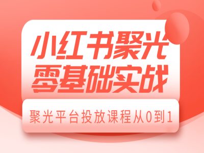小红书聚光零基础实战，聚光平台投放课程从0到1-闲赋网