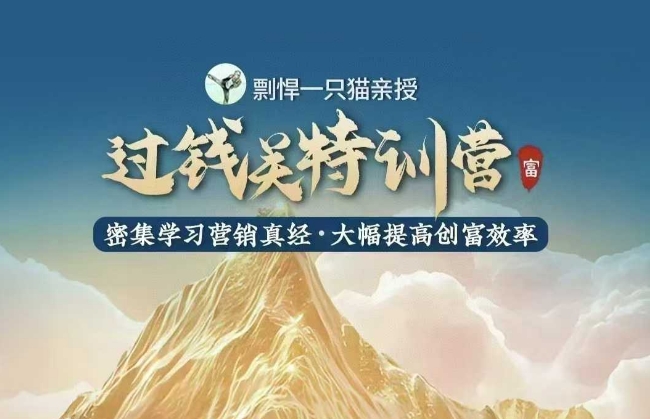 剽悍一只猫-过钱关特训营，学习营销真经 大幅度提高创富效率-闲赋网