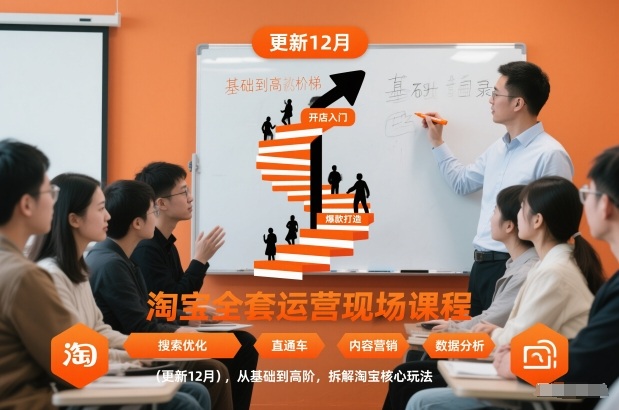 淘宝全套运营现场课程(更新12月)，从基础到高阶，拆解淘宝核心玩法-闲赋网