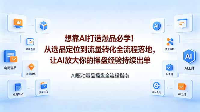 b092bc4a4a71e04bfde31a1f7c24dc94.jpeg 想靠AI打造爆品必学!从选品定位到流量转化全流程落地,让AI放大你的操盘经验持续出单