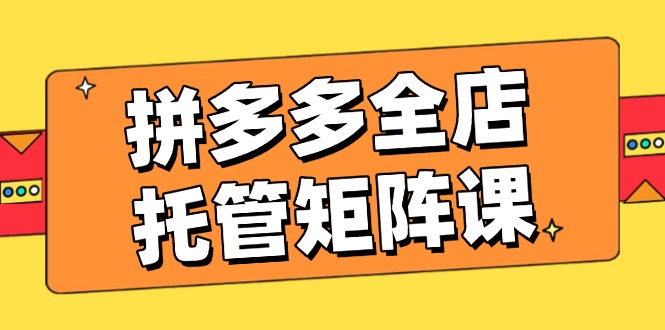 拼多多全店托管矩阵课，盈利动销玩法，高效计划设置，提升店铺效益-闲赋网