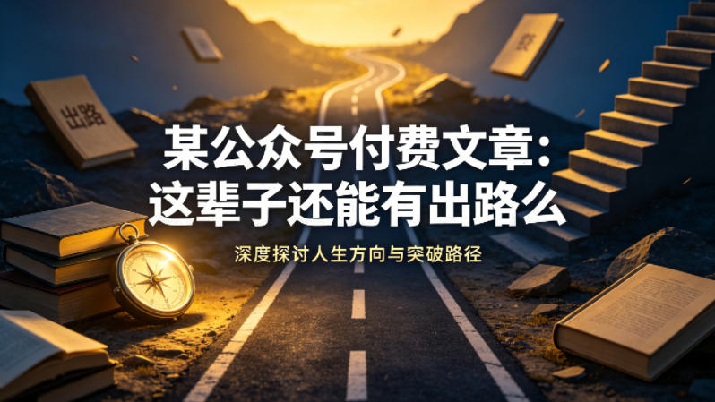 某公众号付费文章：这辈子还能有出路么-闲赋网
