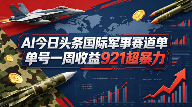 AI今日头条国际军事赛道，单号一周收益921，超暴力-闲赋网