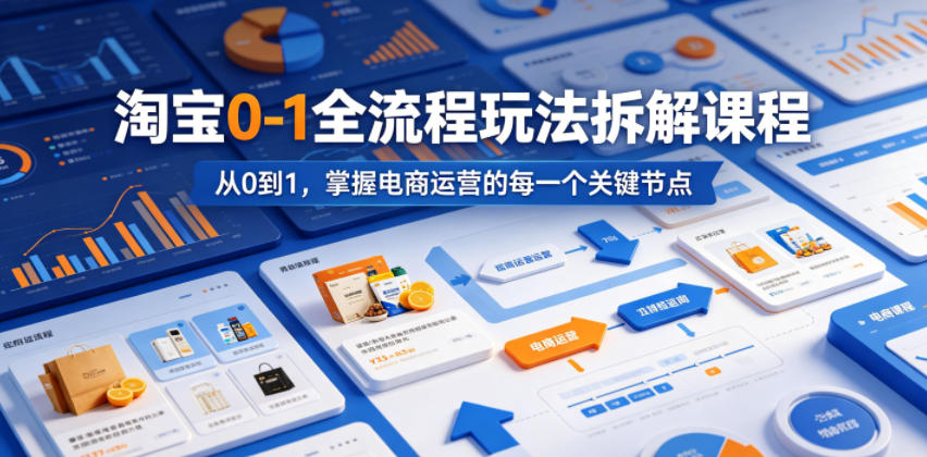 淘宝0-1全流程玩法拆解课程，从0到1，掌握电商运营的每一个关键节点-闲赋网
