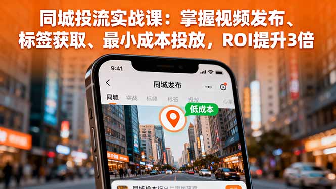 同城投流实战课：掌握视频发布、标签获取、最小成本投放，ROI提升3倍-闲赋网