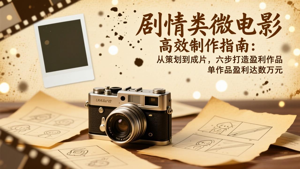 剧情类微电影高效制作指南：从策划到成片，六步打造盈利作品，单作品盈利达数万元-闲赋网