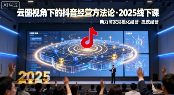 云图视角下的抖音经营方法论，2025线下课，助力商家规模化经营，提效经营(录音+字幕)-闲赋网