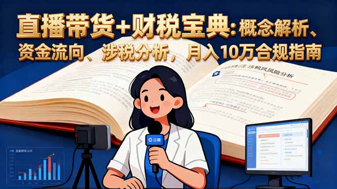 直播带货+财税宝典：概念解析、资金流向、涉税分析，月入10万合规指南-闲赋网
