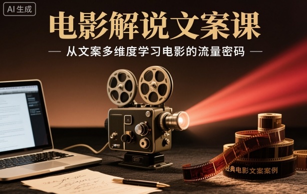 电影解说文案课，从文案多维度学习电影的流量密码-闲赋网