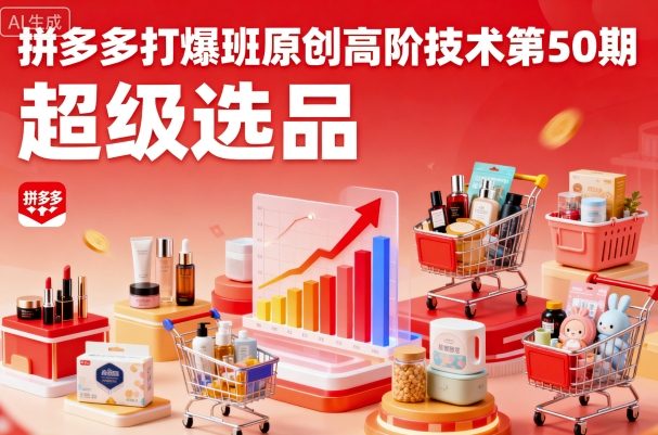 拼多多打爆班原创高阶技术第50期，超级选品-闲赋网